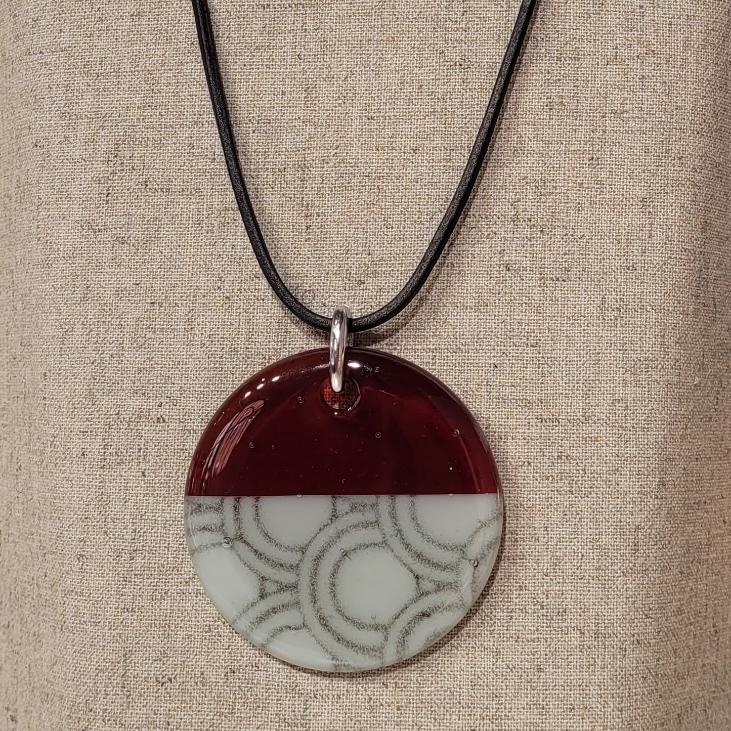 Pendentif sérigraphié corail foncé