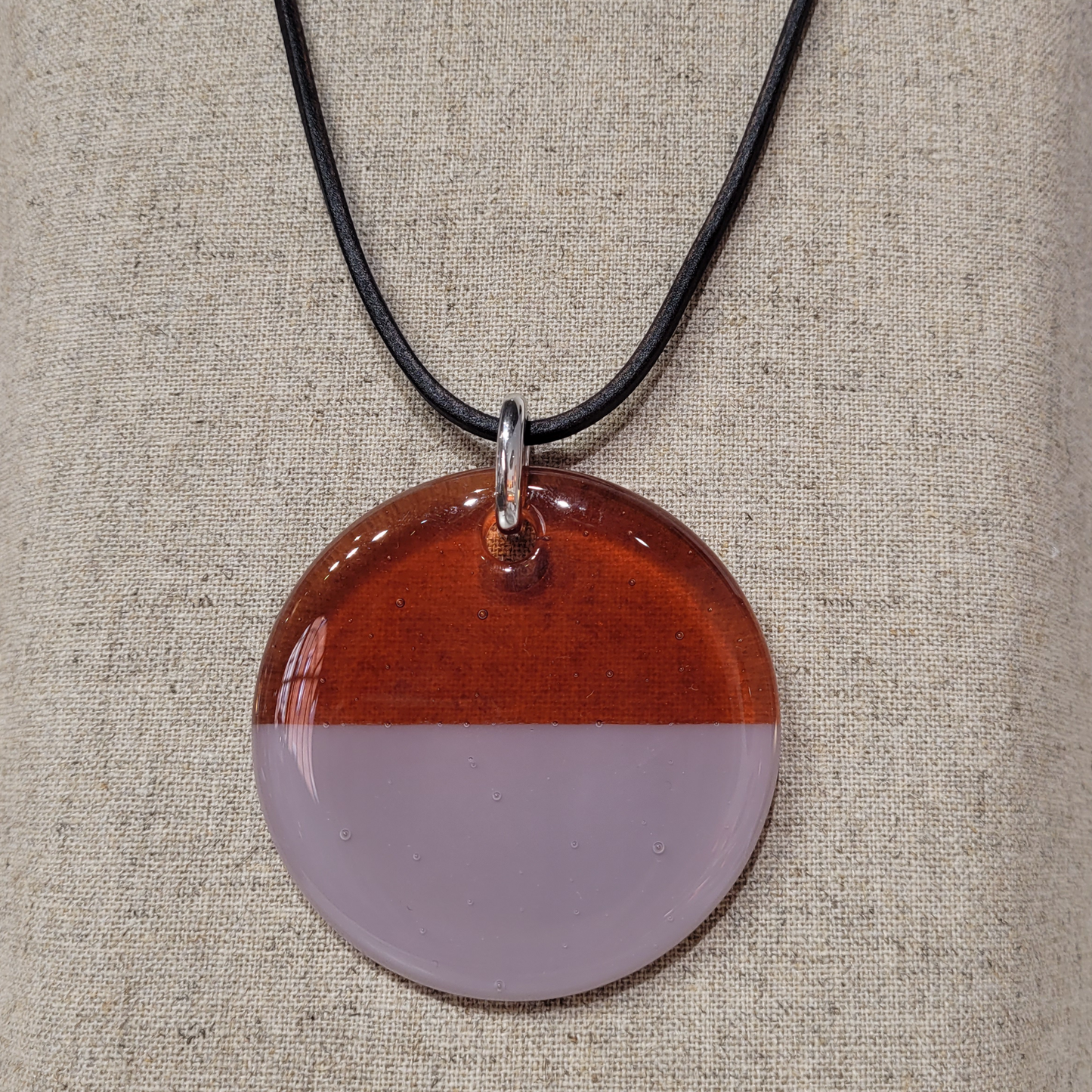 Pendentif bicolore lilas/corail clair