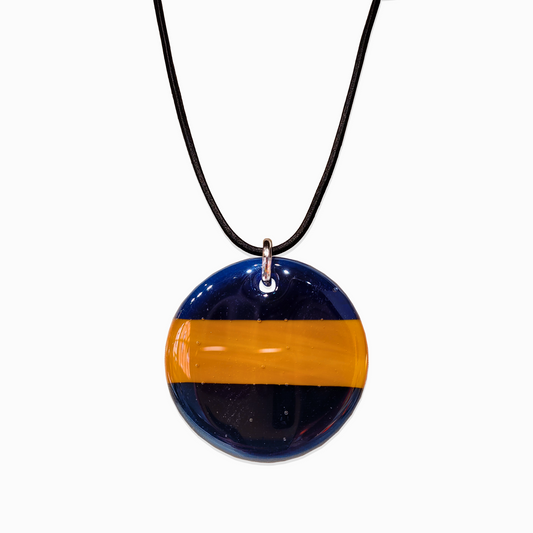 Pendentif tricolore bleu-caramel