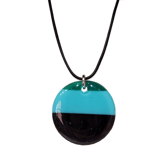 Pendentif tricolore turquoise