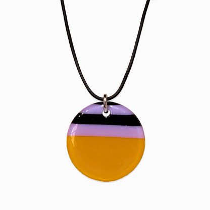 Pendentif tricolore jaune-lilas