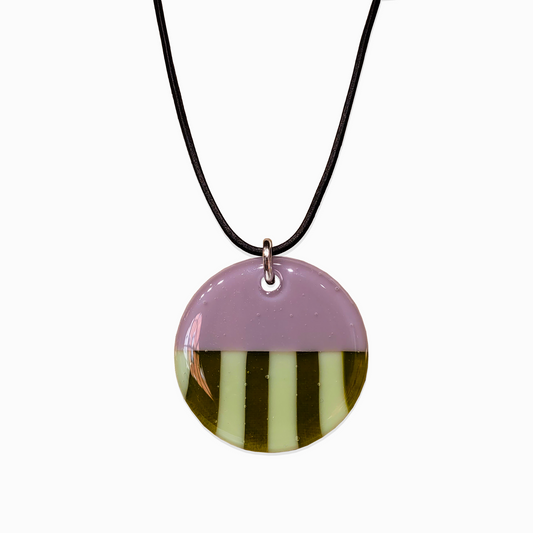 Pendentif tricolore lilas-vert